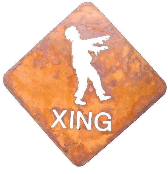 Zombie Crossing Steel Refrigerator Magnet