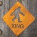 Bigfoot, Sasquatch or Yeti Crossing Metal Wall Mount Sign