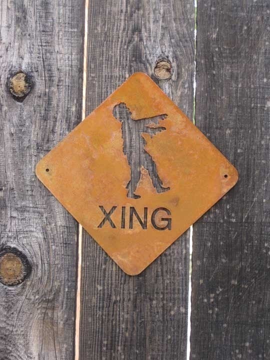 Zombie Crossing Metal Wall Mount Sign