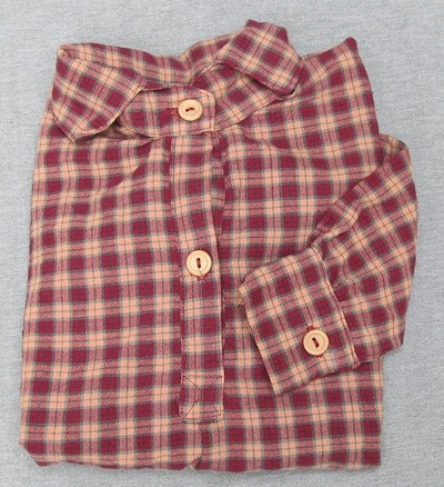 Burgundy Plaid Shirt 13" Neck Boy's Civil War NSSA Cowboy SB101
