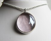 October Birthday, Stained Glass Pendant, Handmade Jewelry, Libra,Opal, Pink Tourmaline, Rose, Silver, Birthstone Charm Necklace