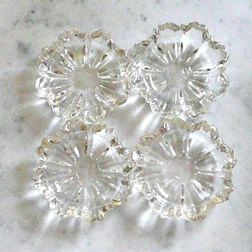 SIX Mad Men Personal Ashtrays, Fluted Glassware, Mid Century