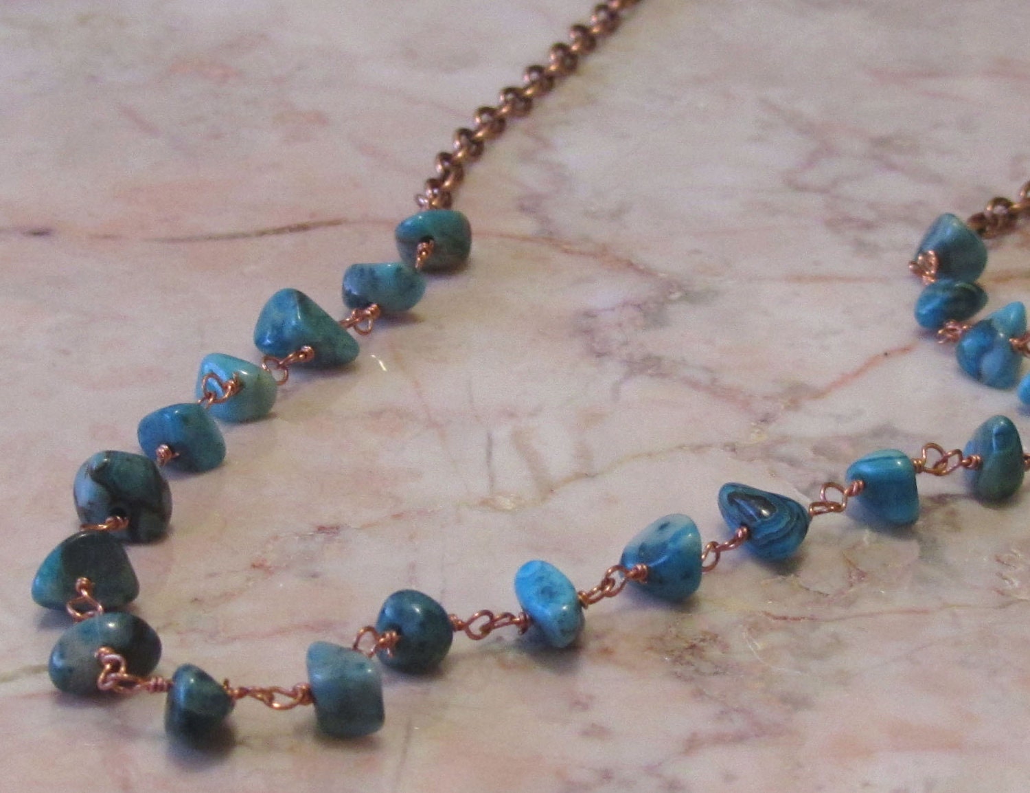 Painted Desert Crazy Lace Agate and Copper Necklace