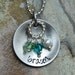 Handstamped Swirly Ring Single Domed Disc - Mother or Grandmother Necklace - The Isolde Design