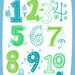 Illustrated Alphabet Wall Art Print- Blue