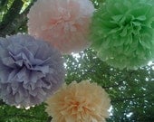 6 TISSUE PAPER POMS....Pick you colors...