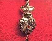 3D heart with design and sapphire ooak