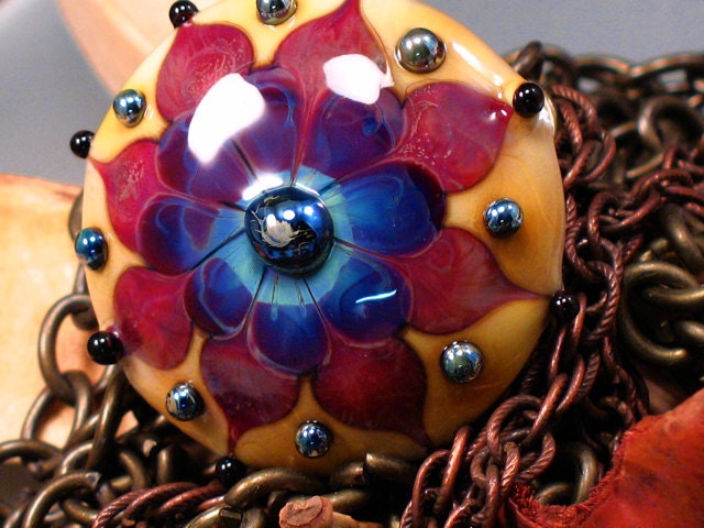 Autumn Splendor Kismet  - Handmade Lampwork Focal Bead By Sra Artist Payton Jett