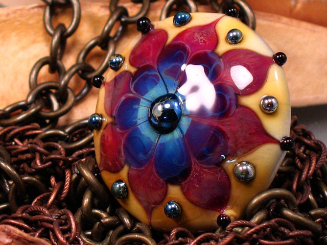Autumn Splendor Kismet  - Handmade Lampwork Focal Bead By Sra Artist Payton Jett