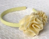 Felt pom flower headband in ivory cream