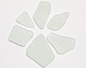 White Patterned Glass Frosted Surf Tumbled for Jewelry and Home Decor