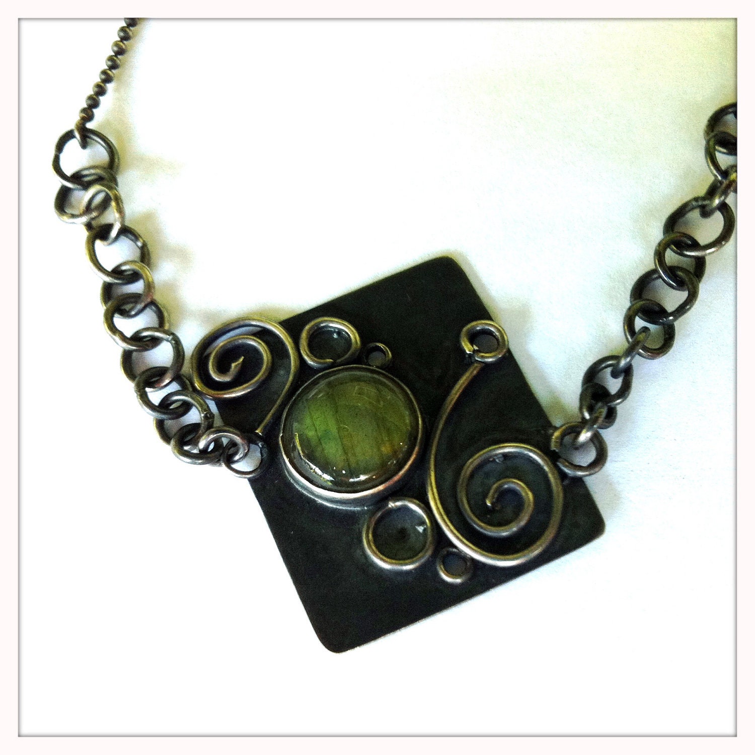 never ending circles necklace... labradorite and sterling silver necklace
