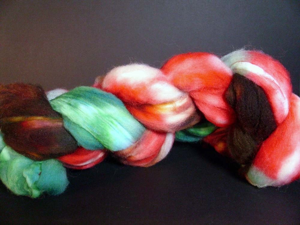 superwash sock roving-watermelon