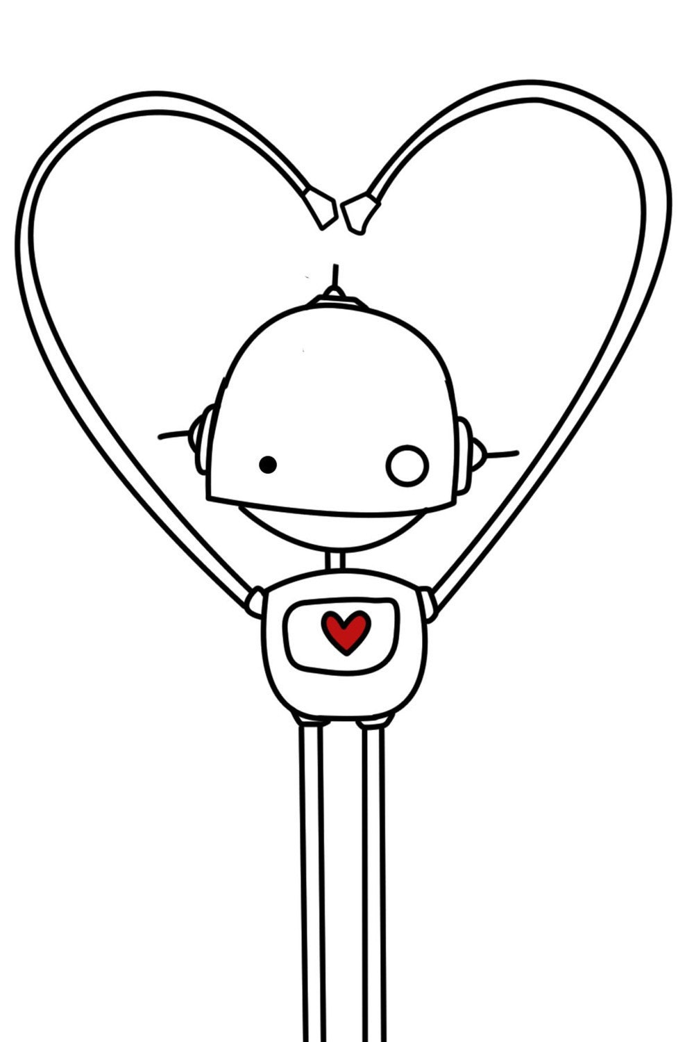 Boy Robot "I Love You" Print