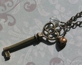 Key to my Heart Necklace with Quartz Crystal