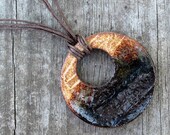 Coyote Collection Large Round Pendant Necklace - Kiln-Fired Stoneware Clay