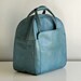 Upcycled Vintage Samsonite Suitcase and carry on -- hand painted birds on branch -- Light Blue