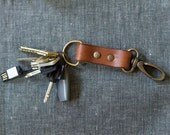 Leather Keychain - Double