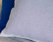 Labyrinth linen pillow cover blue