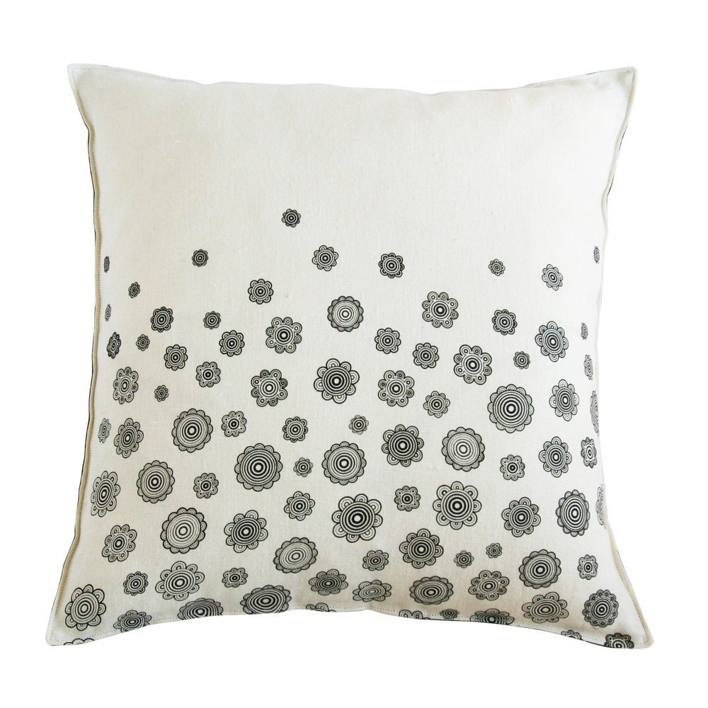 Zen flowers linen pillow cover