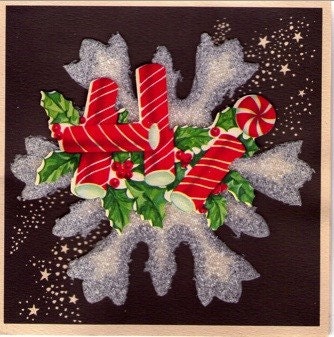 Vintage Christmas card- snowflake