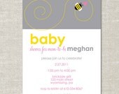Custom Baby Shower Invitation (Digital or Printed) - "Sweet Bumble Bee"
