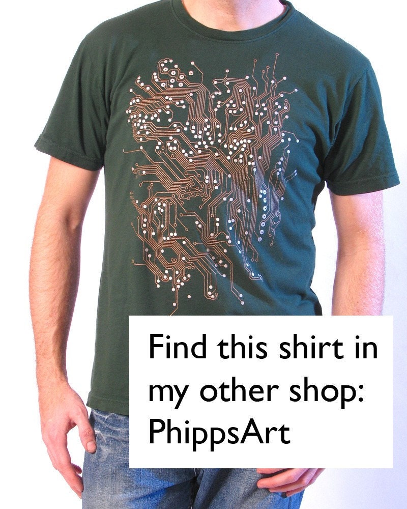 Circuit Board Nerdy Tie - Metallic Copper and Silver Ink on Green or Black Necktie