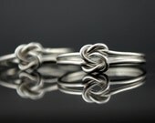 Set of two double heart rings. Sterling Silver infinity knot ring sister set. Friendship rings Double knot.Commitment. Infinity knot ring,