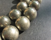 2 strands --Iron Pyrite Round Ball 12mm --33pcs Full Strand