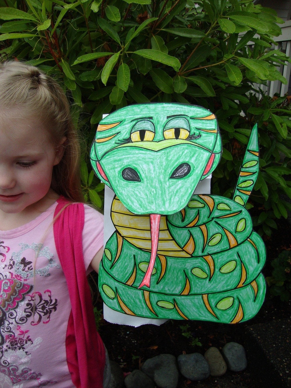 Viper Snake Puppet and Paper Craft - Hand Drawn Original