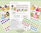 Princess Jewel Sort File Folder Game