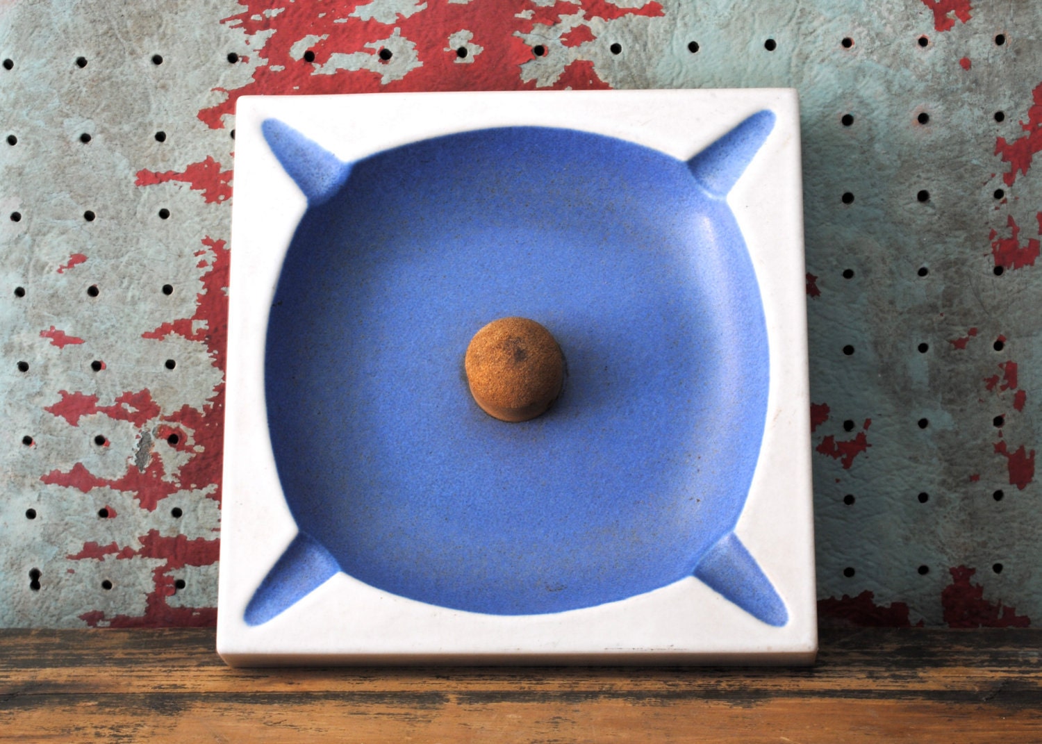 Eames Era Hyalyn Porcelain Cork Ashtray // 1940s - 1950s