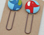 Elephant Parade Jumbo Paperclip Bookmarks - Set of 2 Handmade by Willow Handmade