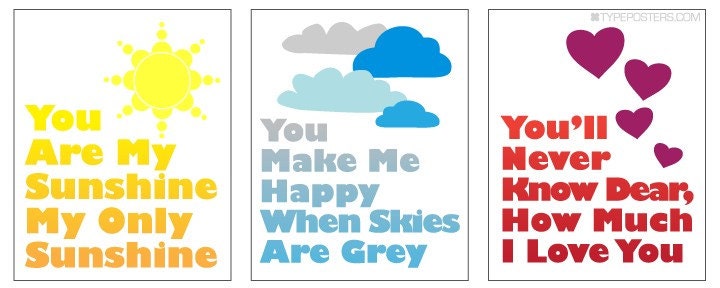 You Are My Sunshine - Art Print Set of 3