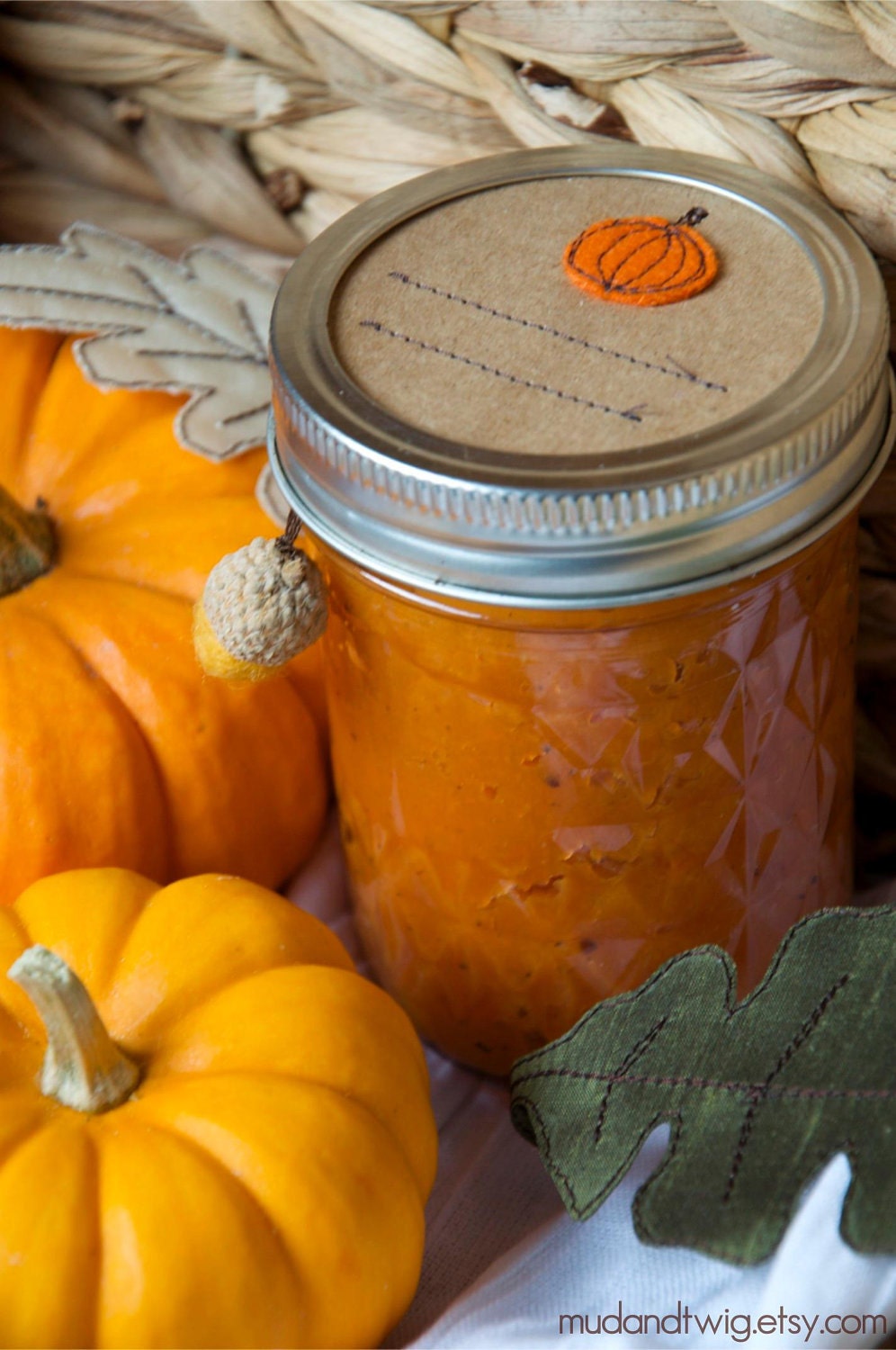 Fall Harvest Canning Labels - pumpkin - 12pc - regular or wide-mouth