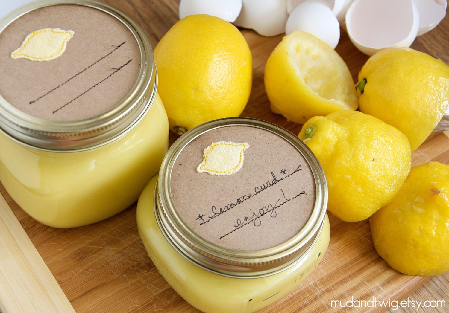 Mason jar gift labels - lemon - 12pc - regular or wide-mouth
