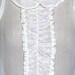 Vintage Inspired Silk Chiffon Ruffle Blouse White - Daisy
