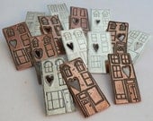 Sterling Silver Etched Heritage Row House, St. John's Newfoundland, Brooch Lapel Pin, One of a Kind Investment Property