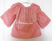 Coral Hearts Girls Blouse