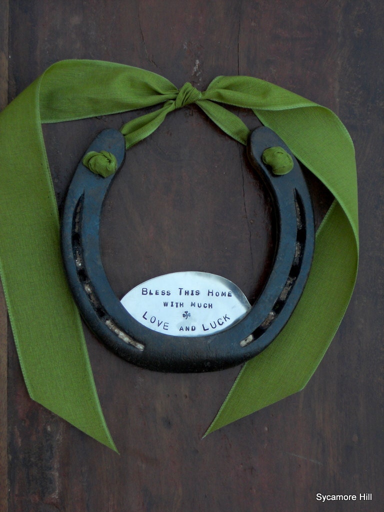 The Shamrock Love and Luck Horseshoe - Traditional Symbol of Good Luck Handmade Original by Sycamore Hill