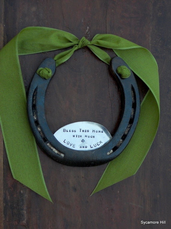 The Shamrock Love and Luck Horseshoe - Traditional Symbol of Good Luck Handmade Original by Sycamore Hill