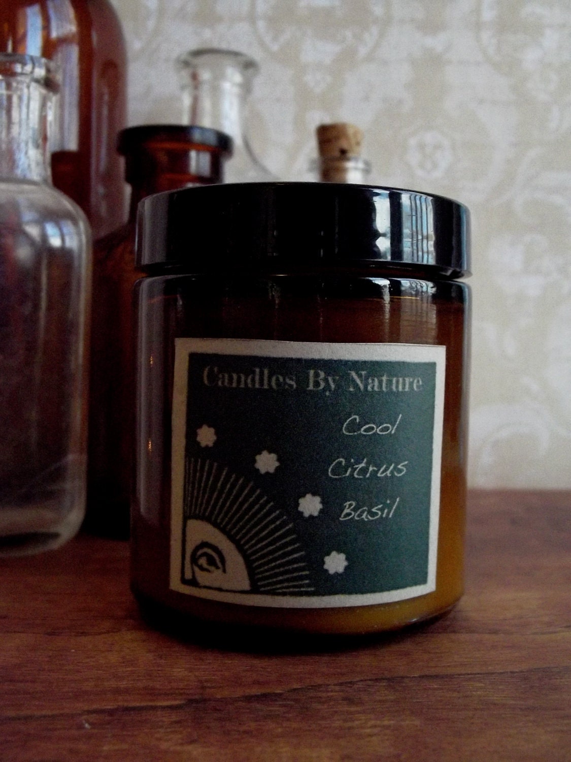 Candle Soy COOL CITRUS BASIL Handmade Natural Soy Candle (4 oz.)