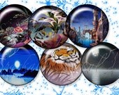 Circle Digital Collage Sheet Fractal Art 1 inch Circle Images Bottle Cap Images no.123 Digital Collage Sheets Il_170x135