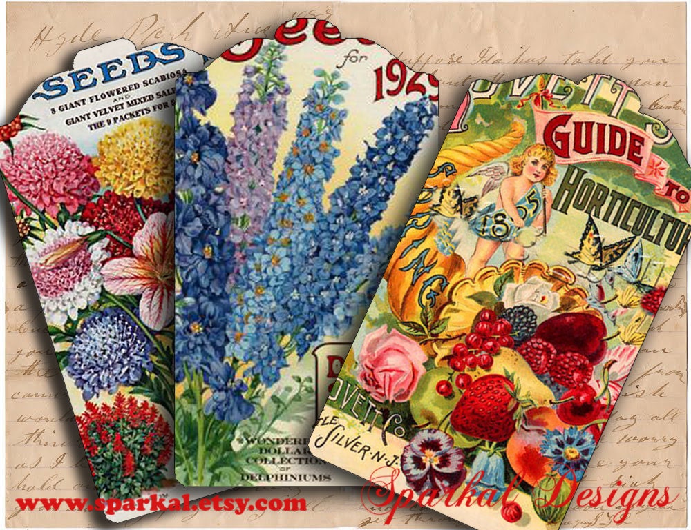 Buy gift labels and cards - Vintage Seed Packet Gift Tags Display Cards, Gift Labels, Digital Gift Tags Printable Gift Tags Printable  for any Occasion