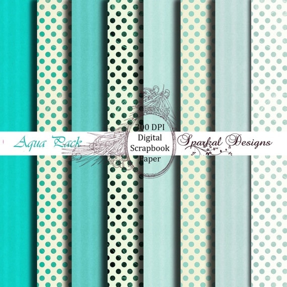 Sage Green Polka Dot Paper Digital Paper Grunge Stripe Paper Grunge digital background Polka Dot Invitation Paper Wedding paper Aqua Stripes Il_570xn