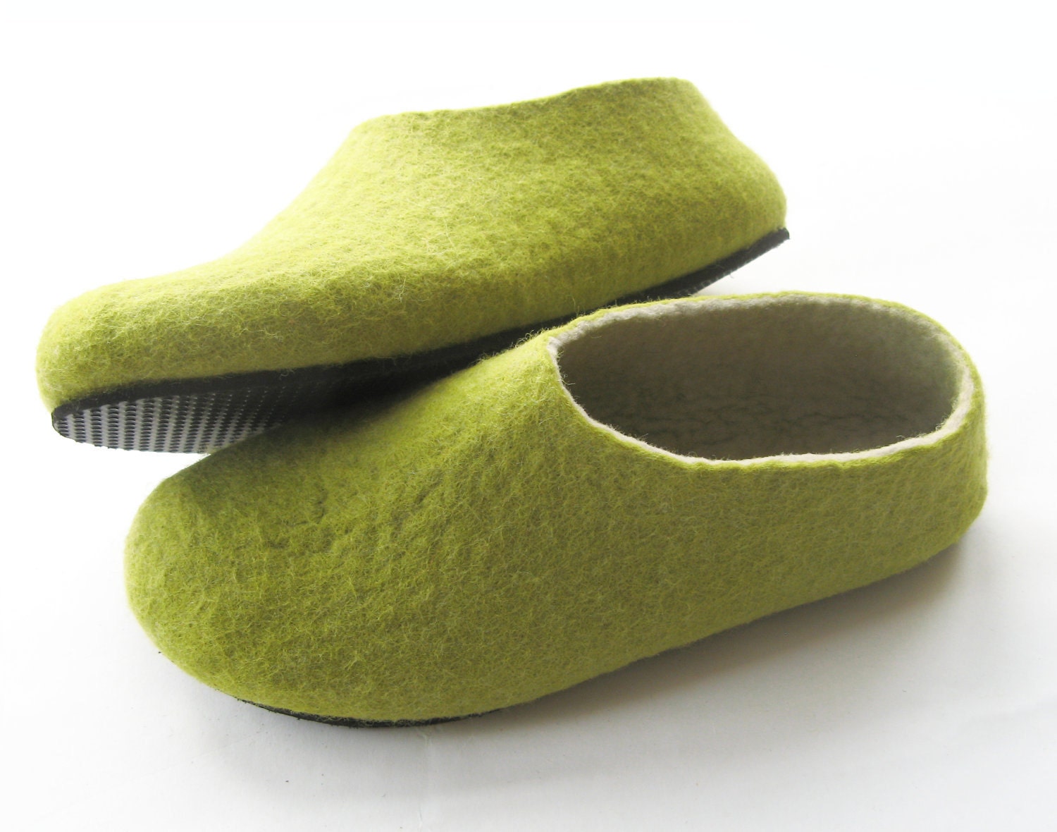 special sale. Black Sole Felt Wool Shoes Green. Non Slip Indoor Outdoor. Eco Friendly. Made to Order Women's sizes