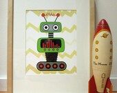 Robot Art Print Wall Art Children Decor