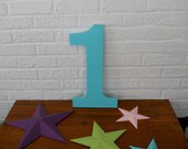 Extra Large Number One, Great Photo Prop, Birthday Decor, Light Turquoise