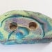 Lucky7Sale Handmade Ceramic Coat Button Stoneware Pottery Peacock Purple Green Blue Faux Raku