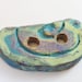 Lucky7Sale Handmade Ceramic Coat Button Stoneware Pottery Peacock Purple Green Blue Faux Raku